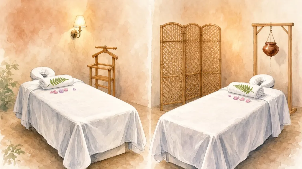 Two adjoining massage rooms for a couples treatment